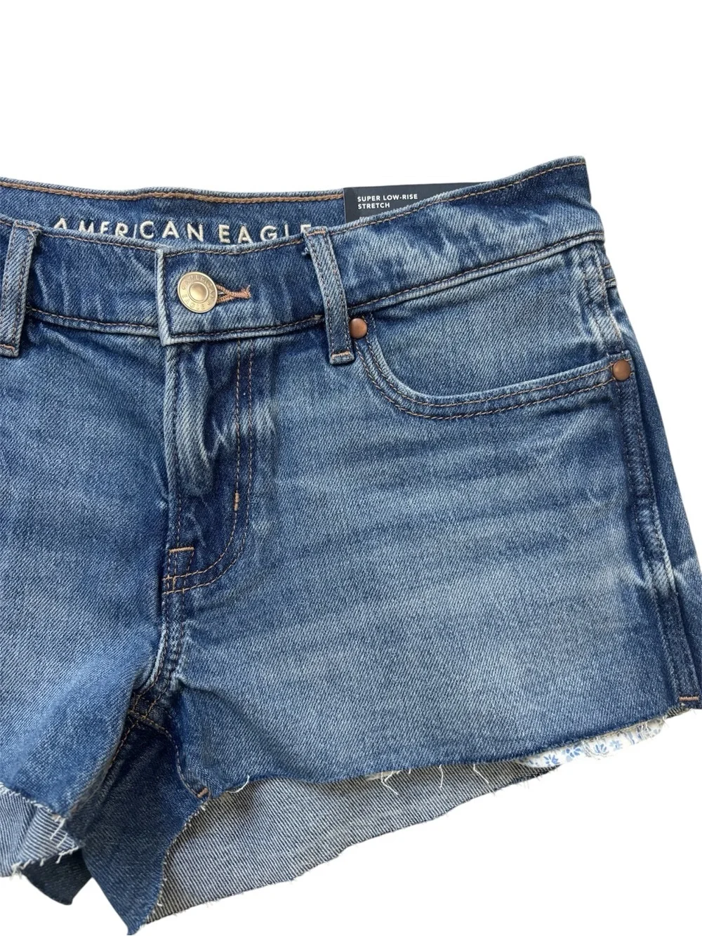 American Eagle Outfitters Women's Super Low Rise Stretch Cutoff Shorts